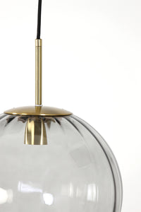 Hanging lamp 30 cm MAGDALA glass light grey+gold
