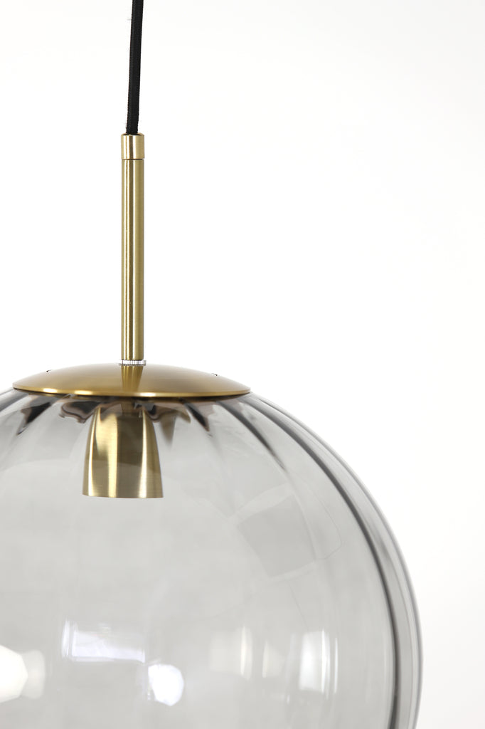 Hanging lamp 30 cm MAGDALA glass light grey+gold
