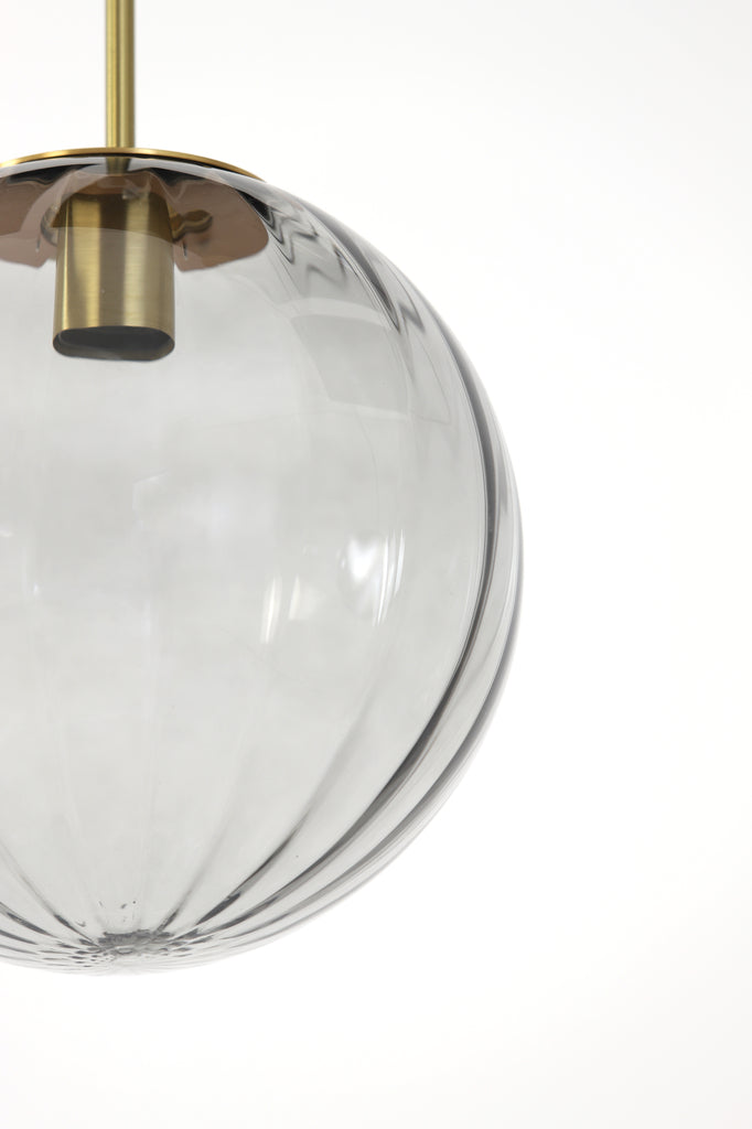 Hanging lamp 30 cm MAGDALA glass light grey+gold