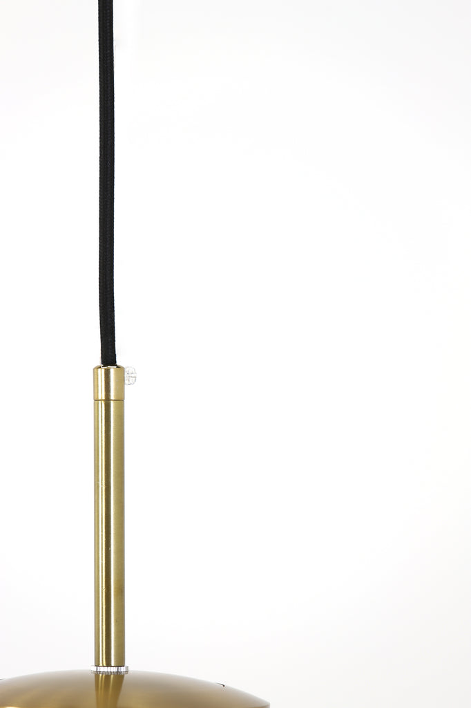 Hanging lamp 30 cm MAGDALA glass light grey+gold