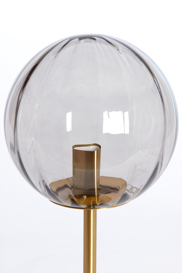 Table lamp 20x43 cm MAGDALA glass light grey+gold
