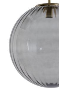 Hanging lamp 40 cm MAGDALA glass light grey+gold