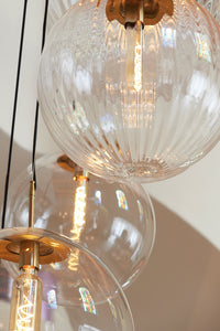 Hanging lamp 40 cm MAGDALA glass clear+gold