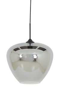 Hanging lamp 40x34 cm MAYSON smoked glass+matt black