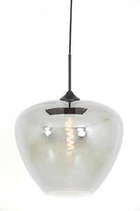 Hanging lamp 40x34 cm MAYSON smoked glass+matt black