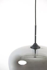 Hanging lamp 40x34 cm MAYSON smoked glass+matt black