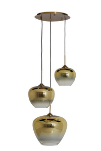 Hanging lamp 3L 40x160 cm MAYSON glass gold-clear+gold