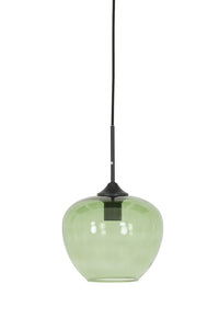 Hanging lamp 23x18 cm MAYSON glass green+matt black