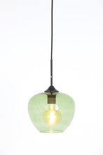 Afbeelding in Gallery-weergave laden, Hanging lamp 23x18 cm MAYSON glass green+matt black
