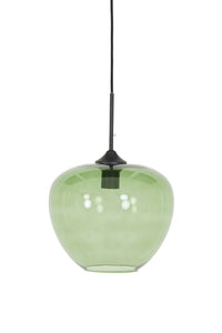 Hanging lamp 30x25 cm MAYSON glass green+matt black