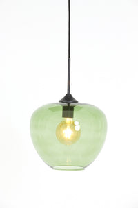 Hanging lamp 30x25 cm MAYSON glass green+matt black