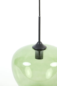 Hanging lamp 30x25 cm MAYSON glass green+matt black