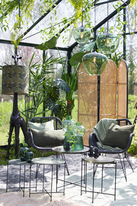 Hanging lamp 30x25 cm MAYSON glass green+matt black