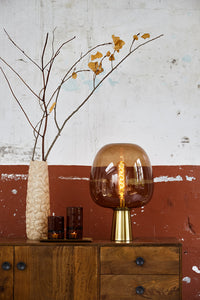 Table lamp 22x40 cm MAYSONY glass brown+bronze