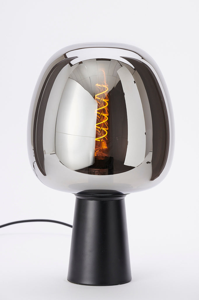 Table lamp 22x40 cm MAYSONY smoked glass+matt black