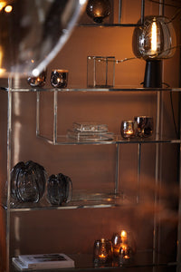 Table lamp 22x40 cm MAYSONY smoked glass+matt black
