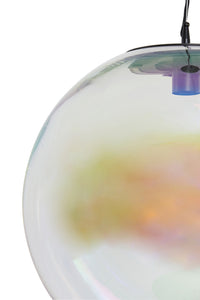 Hanging lamp 48 cm MEDINA glass rainbow+black
