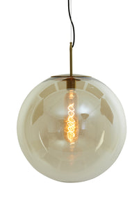 Hanging lamp 48 cm MEDINA antique bronze+glass amber
