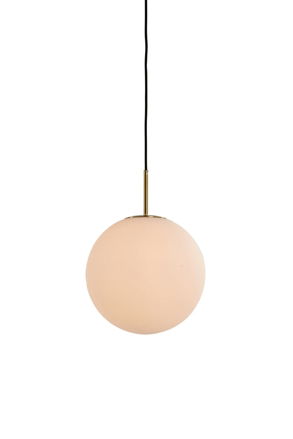 Hanging lamp 25 cm MEDINA antique bronze+glass matt white