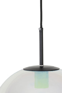 Hanging lamp 30 cm MEDINA glass rainbow+black