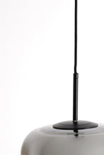Afbeelding in Gallery-weergave laden, Hanging lamp 30x37 cm MISTY smoked glass+matt black
