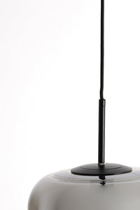 Hanging lamp 30x37 cm MISTY smoked glass+matt black