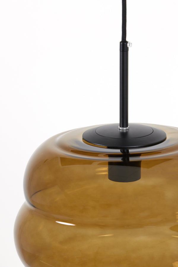Hanging lamp 30x37 cm MISTY glass brown+matt black