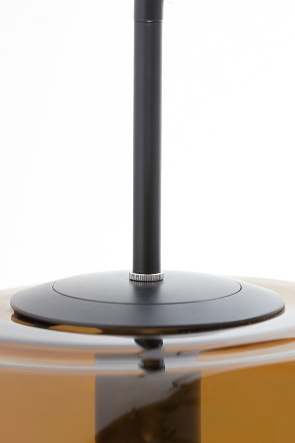 Hanging lamp 30x37 cm MISTY glass brown+matt black