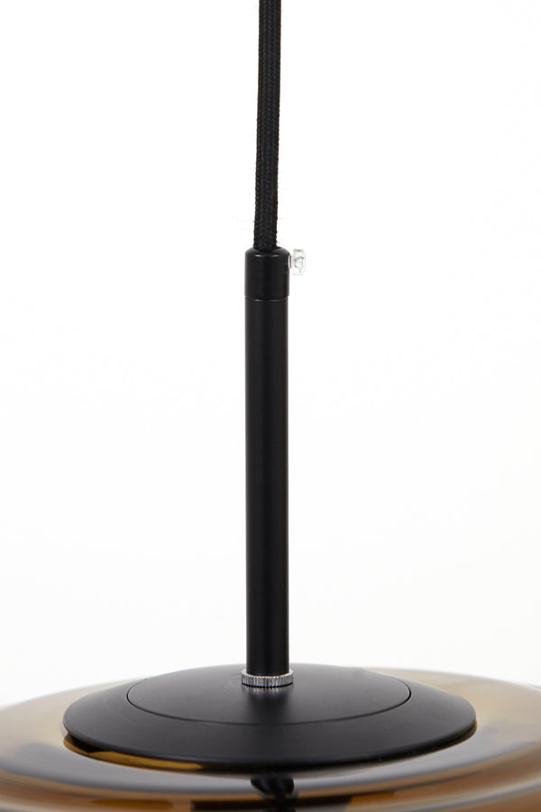 Hanging lamp 30x37 cm MISTY glass brown+matt black