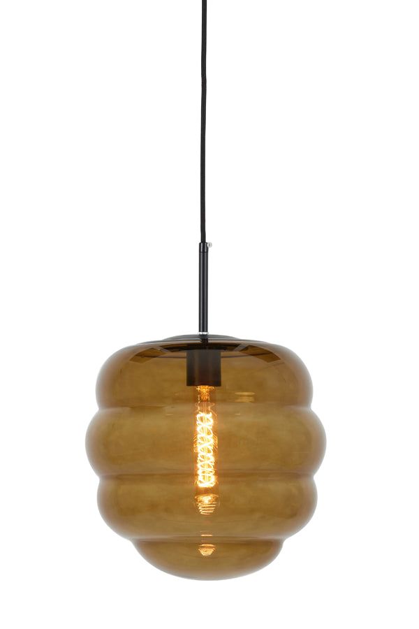 Hanging lamp 30x37 cm MISTY glass brown+matt black