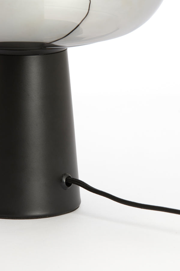 Table lamp 30x46 cm MISTY smoked glass+matt black