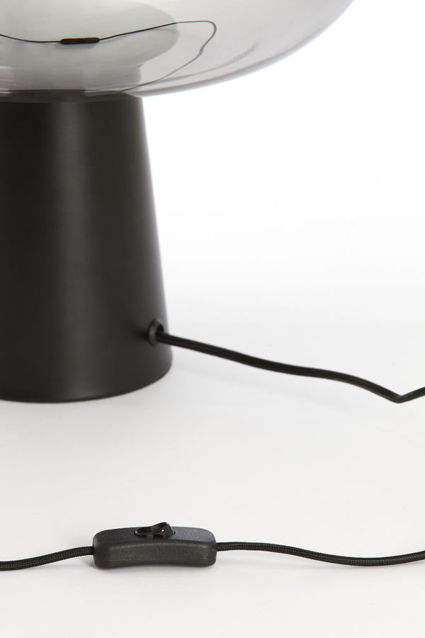 Table lamp 30x46 cm MISTY smoked glass+matt black