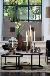 Table lamp 30x46 cm MISTY smoked glass+matt black