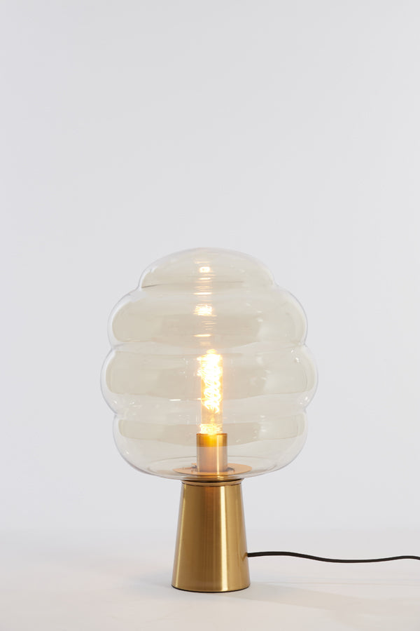 Table lamp 30x46 cm MISTY glass amber+gold