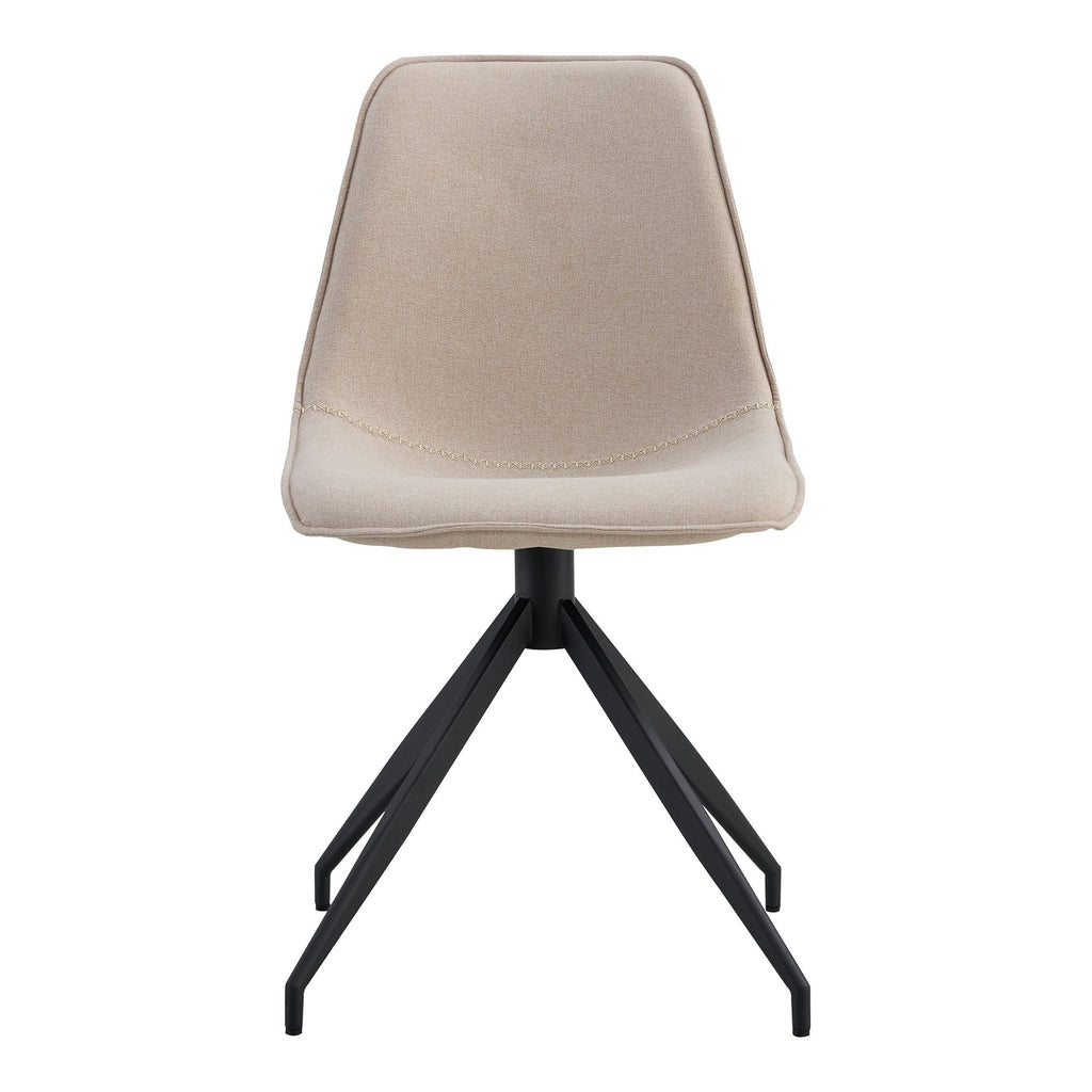 Monaco Dining chair - Dining Chair with Swivel, sand with black legs, HN1230 - set of 2