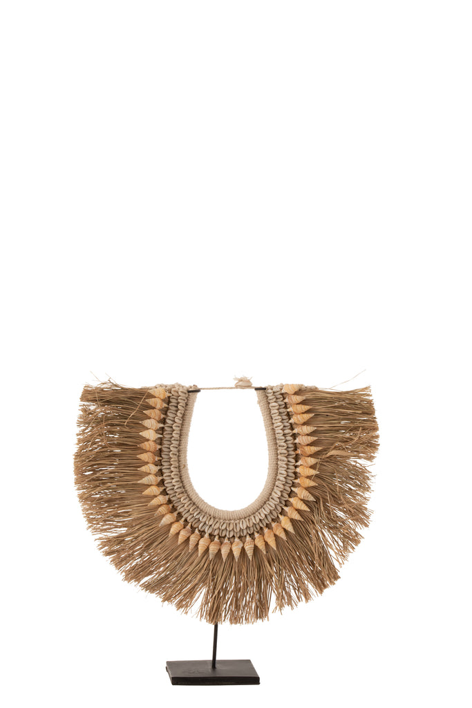 Necklace+Stand Dora Shells/Seagrass Beige Small