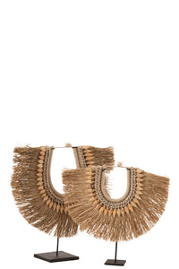 Necklace+Stand Dora Shells/Seagrass Beige Small