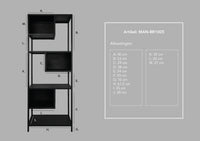 Open vakkenkast Manhattan - 65x35x175 - Zwart - Ijzer