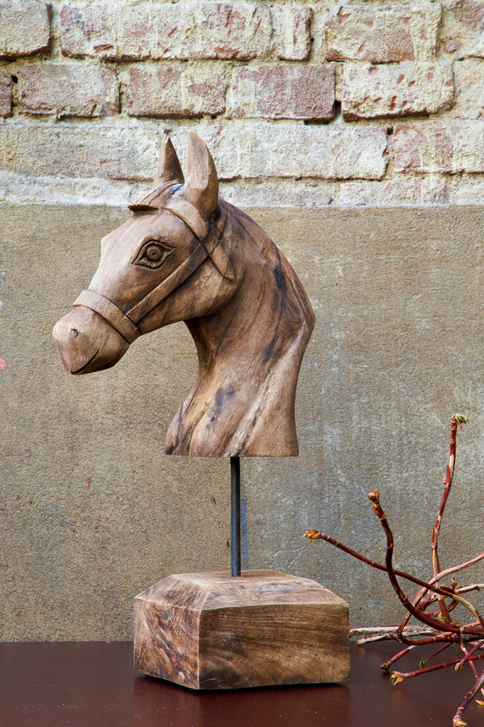 Ornament 25x14x48 cm HORSE wood weather barn
