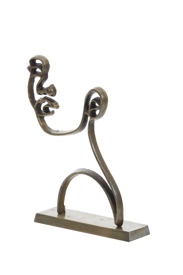 Ornament on base 28x8x38 cm FACE antique bronze