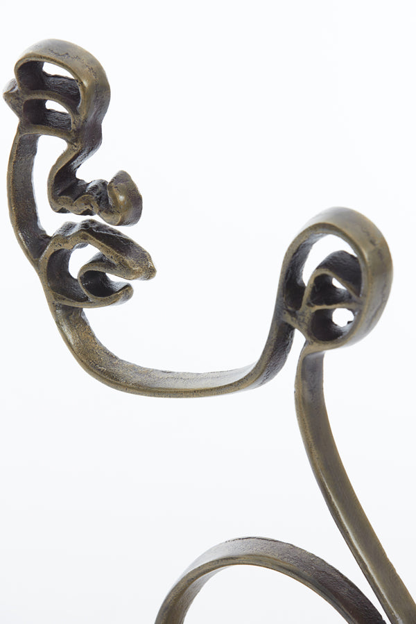 Ornament on base 28x8x38 cm FACE antique bronze