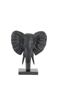 Ornament on base 30x15x35,5 cm ELEPHANT matt black