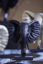 Afbeelding in Gallery-weergave laden, Ornament on base 30x15x35,5 cm ELEPHANT matt black
