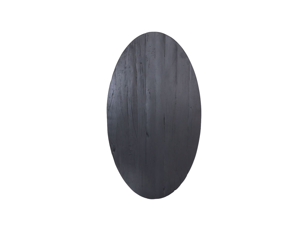 Ovaal tafelblad - 180x100x5/5.5 cm - Zwart - Gerecycled mangohout
