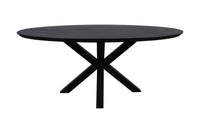 Ovale eettafel Zurich - 180x100x76 - Zwart - Acaciahout/metaal
