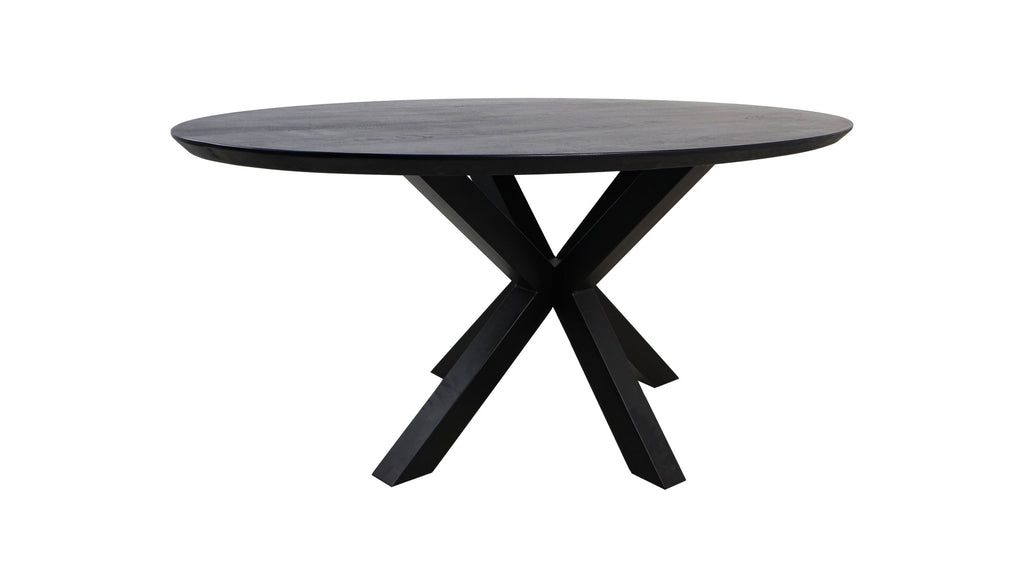 Ovale eettafel Zurich - 180x100x76 - Zwart - Acaciahout/metaal