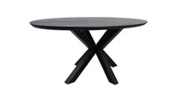 Ovale eettafel Zurich - 180x100x76 - Zwart - Acaciahout/metaal