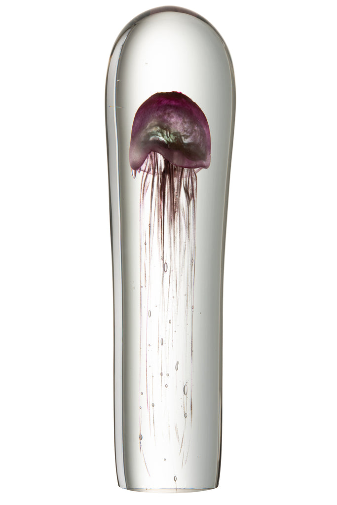 Paperweight Jellyfish Glass Bordeaux Extralarge