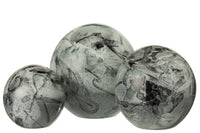 Paperweight Mix Stripes Glass White/Grey Large