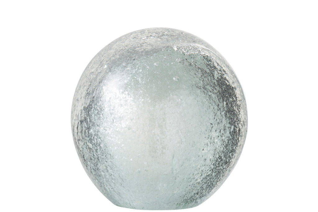 Paperweight Flakes Glass Silver/Transparent Large